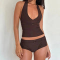 Women Tankini Swimsuits Sexy Two Piece Tummy Control Halter V Neck Tie Back Bathing Suits | with Boy Shorts - Nouti.market