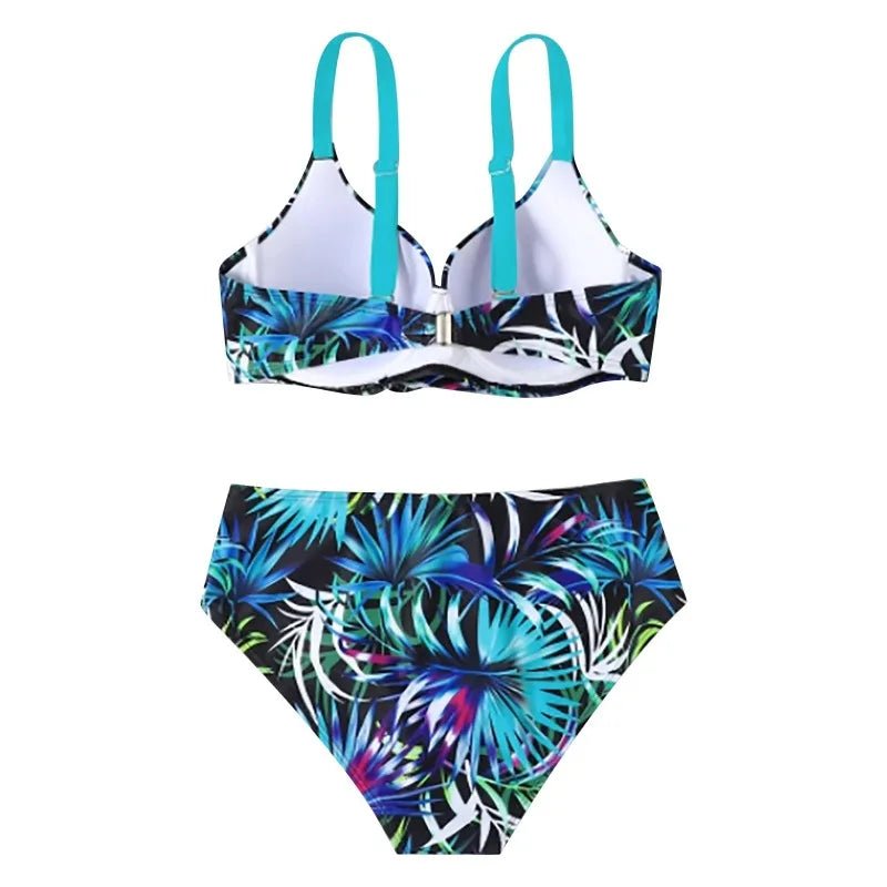 Women's Print 2 Piece Swimsuit Vintage Sexy High Waisted Bikini Split Beachwear Casual Holiday Pool Party Hot Springs Bikini Set - Nouti.market