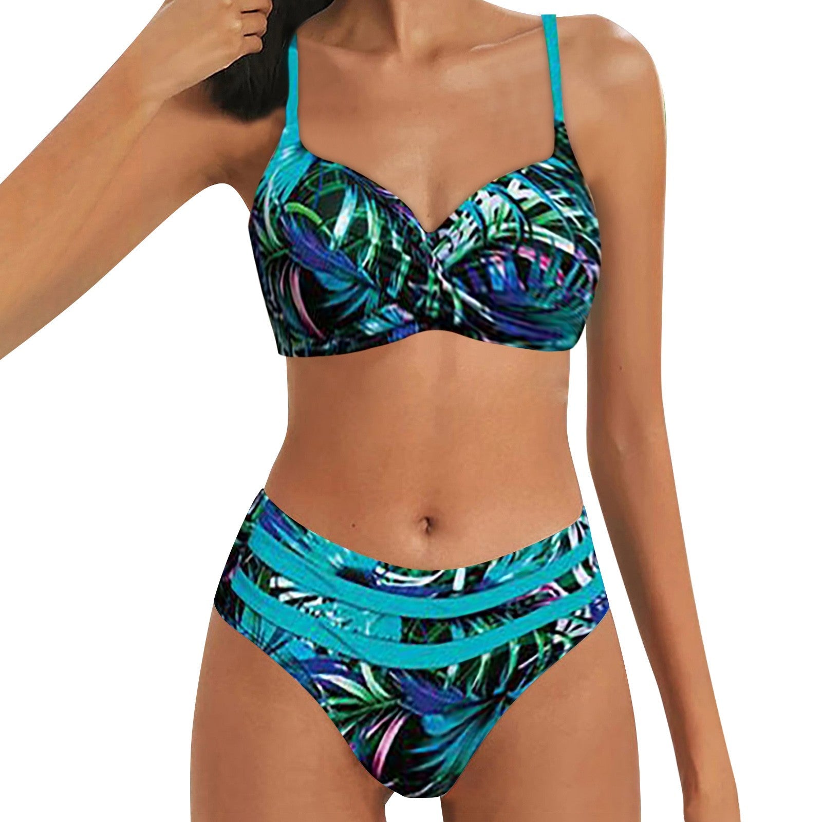 Women'S Print Sexy Swimsuit Bikini High Waisted Beachwear Ladies Two - Piece Summer Swimwears Holiday Split Swimwear купальник - Nouti.market