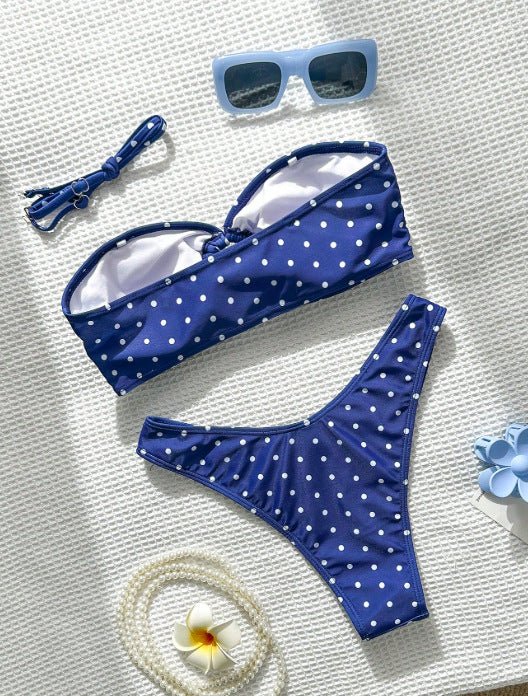 XS - L Polka Dot Bandeau Bikini Women Swimwear Female Swimsuit Two - pieces Bikini Set Brazilian Bather Bathing Suit Swim Lady - Nouti.market